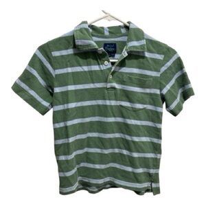 Mini Boden Green Blue Striped Polo S/S Size 7/8
